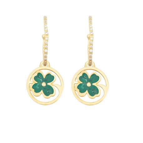 Sonia Rykiel, GOLDEN MEDALS LUCKY CLOVER EARRINGS